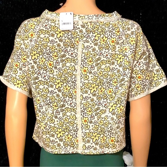 🌼Free People 🌼Sammie Stripe Cotton Crop Raglan Tee ☮️ BNWT ☮️ - Picture 10 of 16